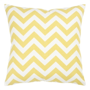 Rizzy Home Chevron 18&quot x 18&quot Cotton Pillow Cover in Yellow/Ivory
