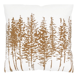 Rizzy Home Trees 18&quot x 18&quot Cotton Pillow Cover in Ivory/Brown