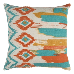 Rizzy Home Brushstroke 20&quot x 20&quot Cotton Pillow Cover-Natural/Multi