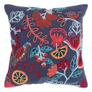 Rizzy Home 20&quot x 20&quot Cotton Pillow Cover in Dark Blue