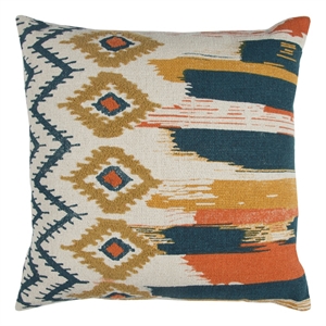 Rizzy Home Brushstroke 20&quot x 20&quot Cotton Pillow Cover-Natural/Multi