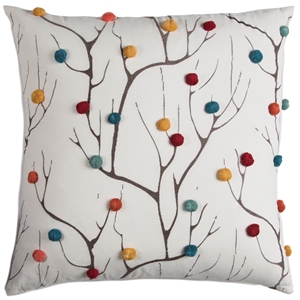 Rizzy Home Abstract 20&quot x 20&quot Down Pillow with Cotton Cover-Multi/Natural