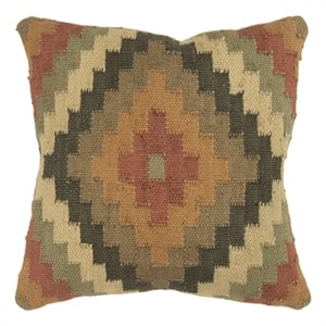 Rizzy Home Southwestern 18&quot Down Filled Pillow with Jute/Wool Cover