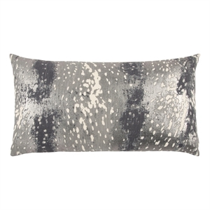 Rizzy Home Abstract 14&quot x 26&quot Down Filled Pillow with Cotton Cover-Gray