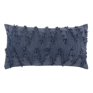 Rizzy Home Chevron 14&quot x 26&quot Down Filled Pillow with Cotton Cover-Blue