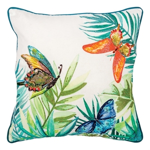 Rizzy Home 20&quot x 20&quot Down Filled Pillow with Cotton Cover in Multi-Color