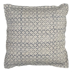 Rizzy Home Ditsy 22&quot x 22&quot Down Filled Pillow with Cotton Cover-Blue/Natural