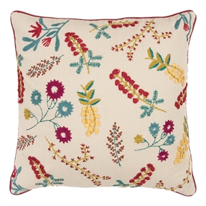 rizzy home floral 20&quot x 20&quot down pillow with cotton cover-multi-colorbrights