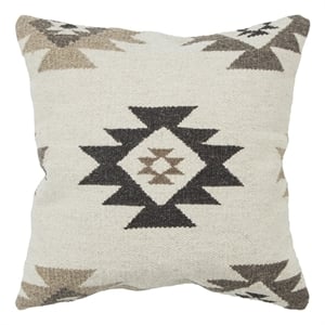 Rizzy Home Southwest 22&quot x 22&quot Down Filled Pillow with Wool Cover-Natural