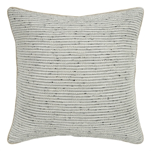 Donny Osmond Stripe 20&quot x 20&quot Down Pillow with Cotton Burlap Cover-Light Gray