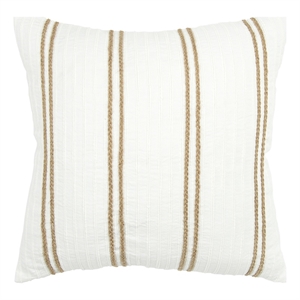 Donny Osmond Stripe 20&quot x 20&quot Down Pillow with Cotton Cover-Tan and Cream