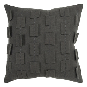Donny Osmond Stripe 20&quot x 20&quot Down Filled Pillow with Wool Felt Cover-Charcoal