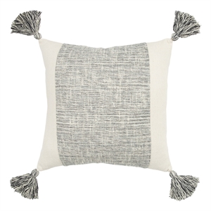 Donny Osmond Color Block 20&quot x 20&quot Poly Pillow with Cotton Cover-Light Gray
