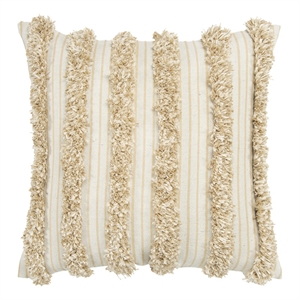 Donny Osmond Stripe 20&quot x 20&quot Poly Filled Pillow with Cotton Canvas Cover-Beige