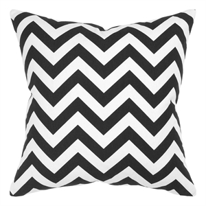 Rizzy Home Chevron 18&quot x 18&quot Poly Filled Pillow with Cotton Cover-Black/Ivory