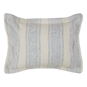 Rizzy Home Stripe Mackie 20&quot x 36&quot Natural/Blue Linen King Sham