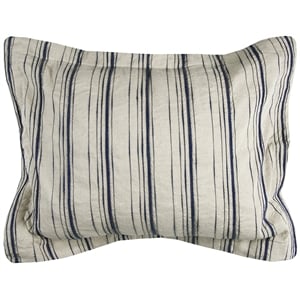 Rizzy Home Woven in Stripes 20&quot x 26&quot Linen Standard Sham-Natural/Navy