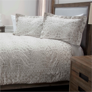 Donny Osmond 96&quot x 98&quot Cotton Duvet in Ivory/Natural
