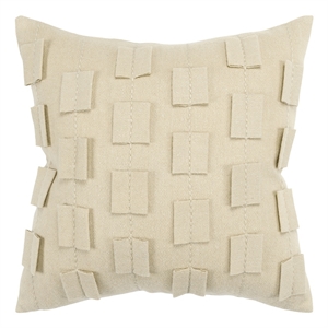 Donny Osmond Stripe 20&quot x 20&quot Poly Filled Pillow with Wool Felt Cover-Natural