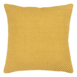 Rizzy Home 20&quot x 20&quot Poly Filled Pillow with Cotton Cover in Yellow