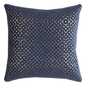 Rizzy Home Geometric 20&quot x 20&quot Poly Filled Pillow with Cotton Cover-Navy