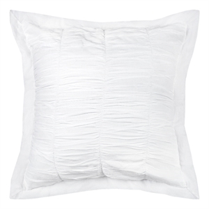 Rizzy Home 26&quot x 26&quot Cotton Voile Poly Filled Euro in White