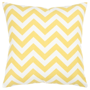 Rizzy Home Chevron 18&quot x 18&quot Poly Filled Pillow with Cotton Cover-Yellow/Ivory