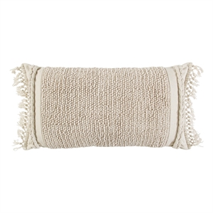 Rizzy Home 20&quot x 20&quot Poly Filled Pillow with Woven Cotton Cover-Natural