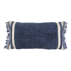 Rizzy Home 14&quot x 26&quot Poly Filled Pillow with Blue Woven Cotton Cover