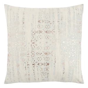 Rizzy Home Stripe 20&quot x 20&quot Poly Pillow with Cotton/Flax Cover Natural/Copper