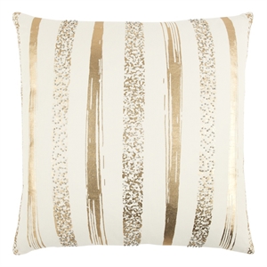 Rizzy Home Stripe 20&quot x 20&quot Poly Filled Pillow with Cotton Cover-Gold