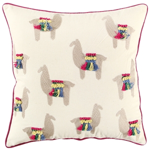 Rizzy Home 18&quot Poly Pillow with Multi-color Brights Cotton Casement