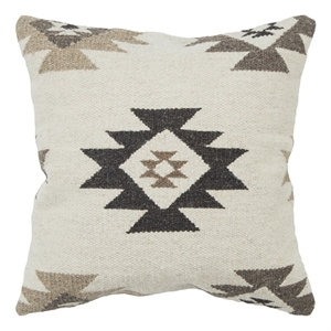 Rizzy Home Southwest 22&quot x 22&quot Poly Filled Pillow with Wool Cover-Natural