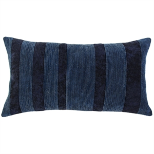 Rizzy Home 14&quot x 26&quot Poly Filled Pillow with Cotton Viscose Velvet Cover-Navy