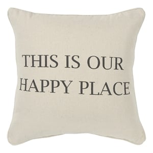 Rizzy Home Sentiment 20&quot x 20&quot Poly Filled Pillow with Cotton Cover-Natural