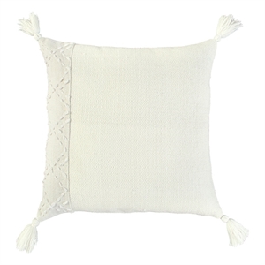 Rizzy Home Color Block 20&quot x 20&quot Poly Pillow with Poly Pet Cover Ivory/Ivory