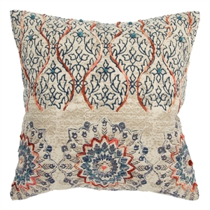 Rizzy Home Medallion 20&quot x 20&quot Poly Filled Pillow with Cotton Cover-Natural