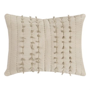 Rizzy Home Vertical Stripe 20&quot x 26&quot Cotton Standard Sham in Natural