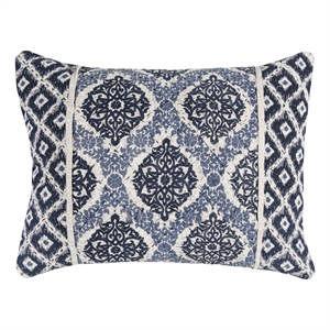 Rizzy Home Medallion Gemma 20&quot x 36&quot Cotton King Sham in Indigo