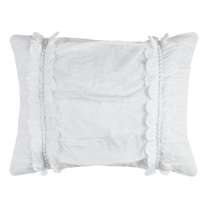 Rizzy Home Clementine 20&quot x 36&quot Cotton King Sham in White