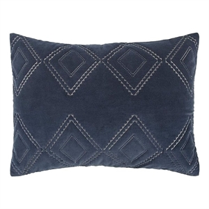 Rizzy Home Auden 20&quot x 26&quot Cotton Velvet Standard Sham in Indigo