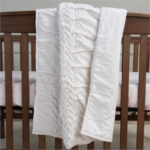 Rizzy Home Elle 38&quot X 50&quot White Smocked Accent Cotton/Polyester Toddler Quilt
