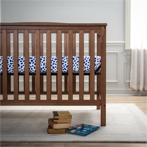 Rizzy Home 28&quot X 52&quot White with Blue Dots Cotton Cribsheet