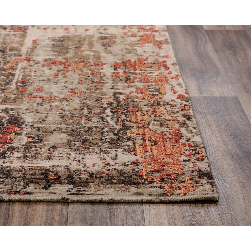 Alora Decor Alure 10' x 13' Abstract Brown/Beige/Apricot Hybrid Area Rug