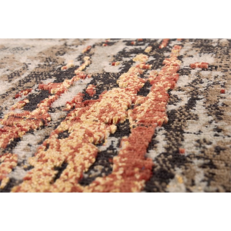 Alora Decor Alure 10' x 13' Abstract Brown/Beige/Apricot Hybrid Area Rug