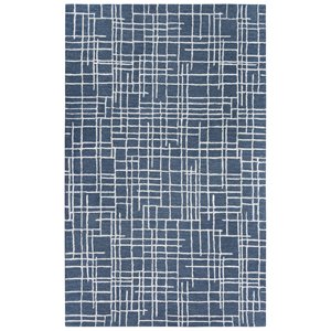 Alora Decor Classic 7'9&quot x 9'9&quot Geometric Blue/Blue Hand Tufted Area Rug