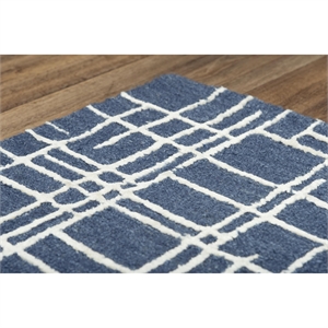 Alora Decor Classic 5' x 7'6&quot Geometric Blue/Blue Hand Tufted Area Rug