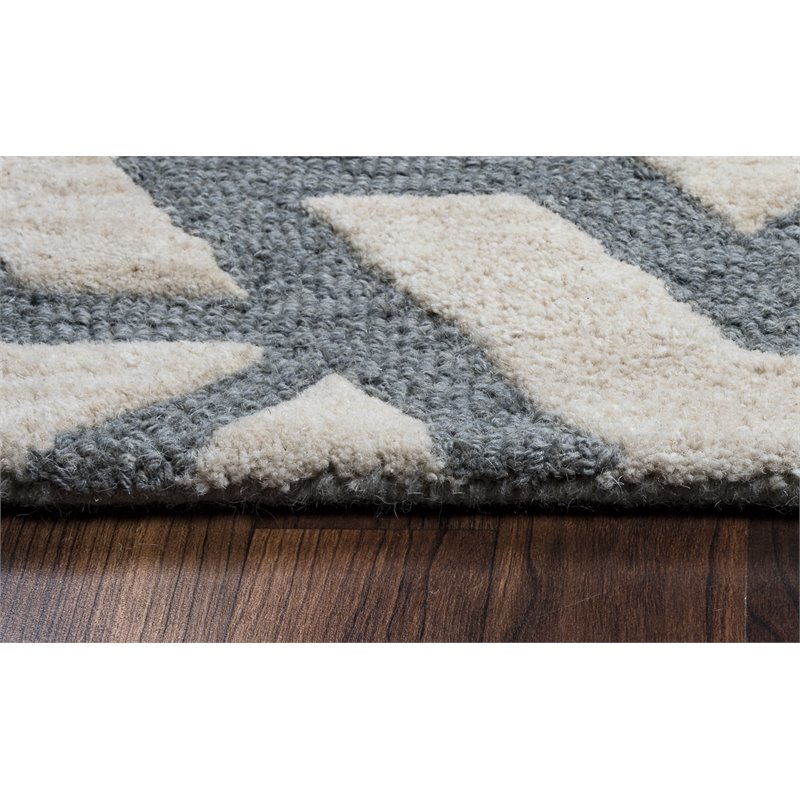Alora Decor Berlin 8' x 10' Off White Gray Rust Blue Hand-Tufted Area Rug
