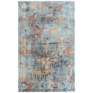 Alora Decor Alure 10' x 13' Abstract Blue/Copper/Beige Hybrid Area Rug