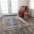 Alora Decor Alure 9' x 12' Abstract Blue/Apricot/Ivory Hybrid Area Rug